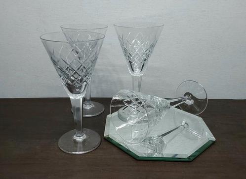 4 kristallen wijnglazen, Antiek en Kunst, Antiek | Glas en Kristal, Ophalen of Verzenden