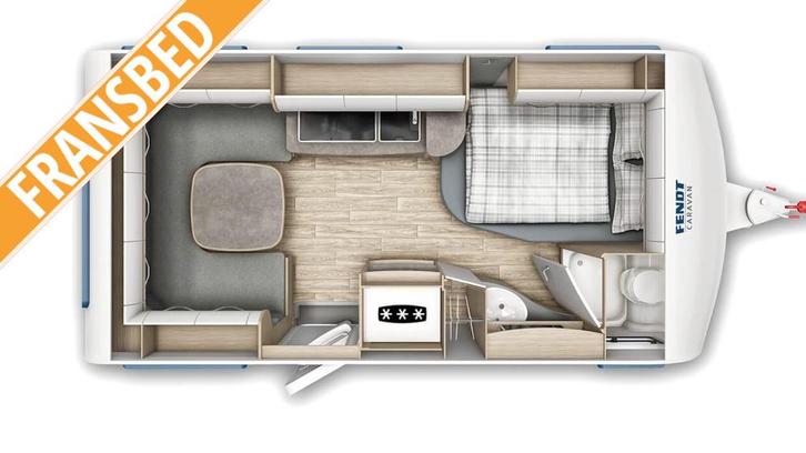 Fendt Bianco Activ 445 SFB, Caravans en Kamperen, Caravans, Bedrijf, tot en met 4, Overige, Fendt, Frans bed, Overige typen, Gascomfoor