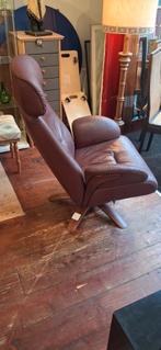 Vintage Modi Skand Leren Fauteuil - Draaibaar & Verstelbaar, Ophalen, Gebruikt, 75 tot 100 cm, Modi Skand