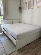 Wit IKEA bed met pocketvering matras, Ophalen, Wit, Tweepersoons, Zo goed als nieuw
