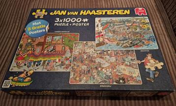 Legpuzzel Van Haasteren 3x1000 stukjes incl. posters -zgan beschikbaar voor biedingen