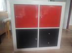 Witte vakkenkast, Expedit van Ikea, met 4 inzetdelen, Huis en Inrichting, Ophalen, Overige materialen, Zo goed als nieuw, Minder dan 150 cm