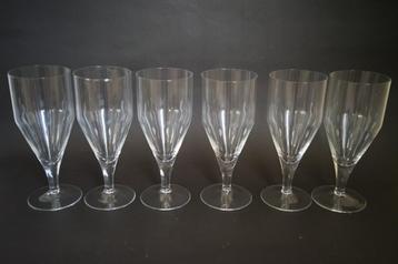 vintage geslepen glas set 6x bier/water kristal beschikbaar voor biedingen