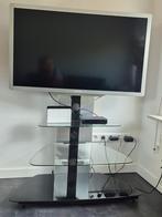 TV Kast met Glazen Planken, Ophalen, Gebruikt, 50 tot 100 cm, Glas