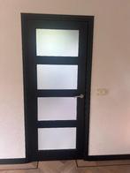 2 binnendeuren zwart mat glas met mooie klinken binnendeur, Doe-het-zelf en Verbouw, Deuren en Horren, Ophalen, Gebruikt, 80 tot 100 cm