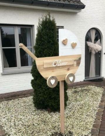 Geboortebord Geboortewieg jongen/meisje hout kraamkado NIEUW beschikbaar voor biedingen
