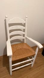 Witte stoel met rieten zitting, Huis en Inrichting, Stoelen, Ophalen, Gebruikt, Wit, Eén