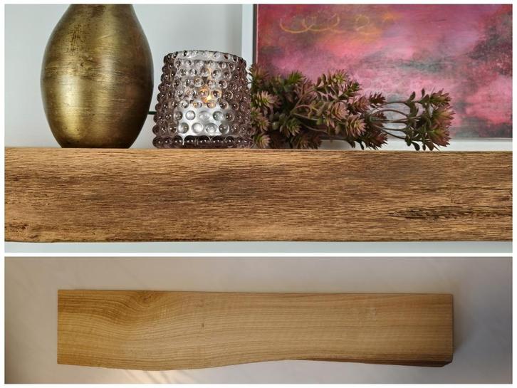 Wandplank eikenhout zwevend incl. montagepennen 88,5cm #13, Huis en Inrichting, Woonaccessoires | Wandplanken en Boekenplanken