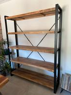 Industriële Wandkast Hout & Staal, Huis en Inrichting, Kasten | Boekenkasten, Ophalen, Met plank(en), 150 tot 200 cm, Zo goed als nieuw