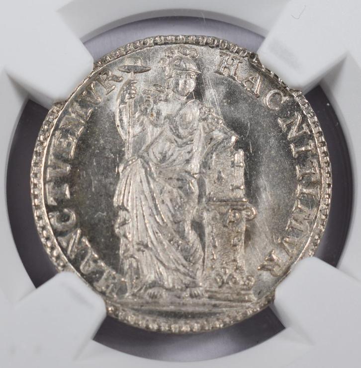 Holland ¼ gulden 1759 MS66, Postzegels en Munten, Munten | Nederland, Losse munt, Overige waardes, Vóór koninkrijk, Zilver, Ophalen of Verzenden
