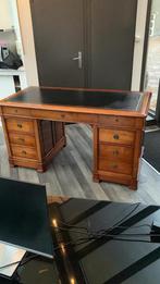 Chesterfield Bureau met Zwart Leer, Huis en Inrichting, Bureaus, Ophalen, Gebruikt, Bureau