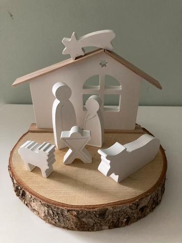 Scandinavische Kerststal - Handgemaakt beschikbaar voor biedingen
