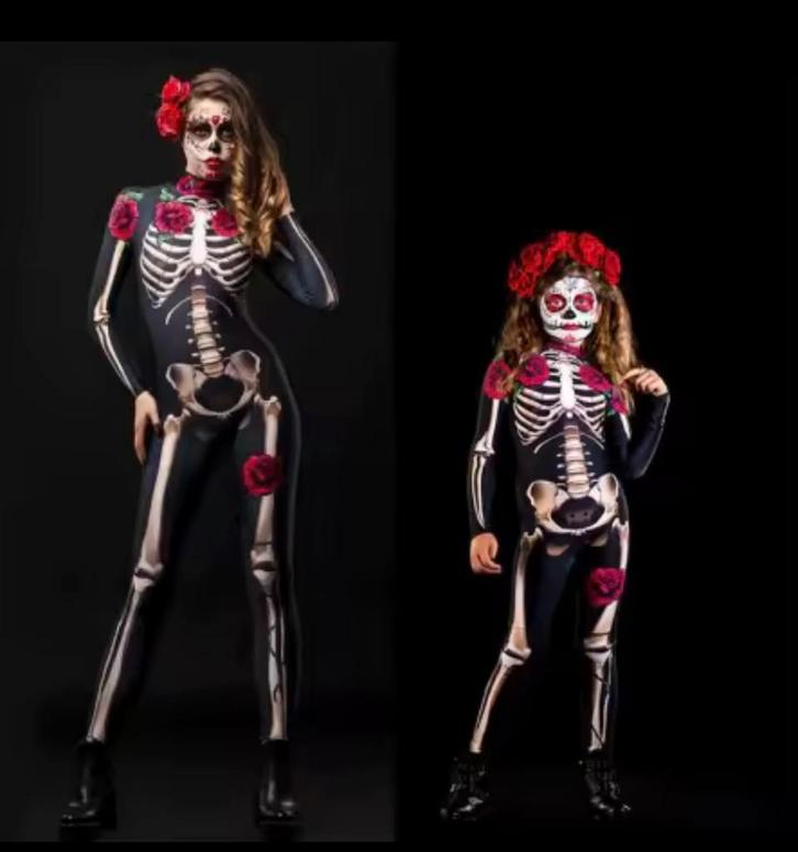 8x kostuum skelet carnaval loopgroep, Kleding | Dames, Carnavalskleding en Feestkleding, Ophalen of Verzenden