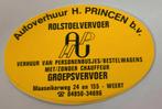 Sticker Autoverhuur H.Princen b.v Weert, Ophalen of Verzenden, Nieuw, Bedrijf of Vereniging