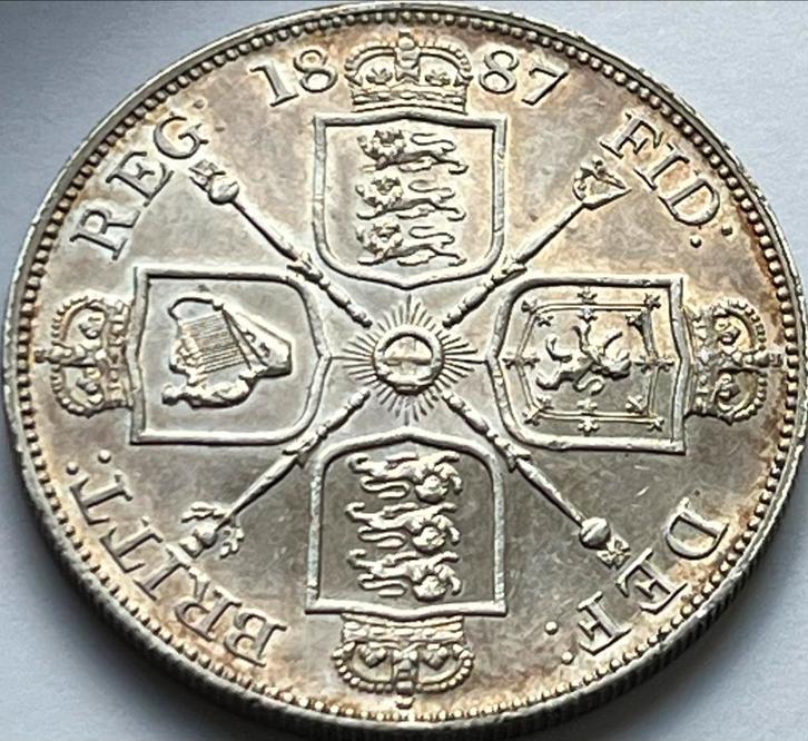 Groot-Brittannië zilveren dubbele florin 1887 proof!!, Postzegels en Munten, Munten | Europa | Niet-Euromunten, Losse munt, Overige landen