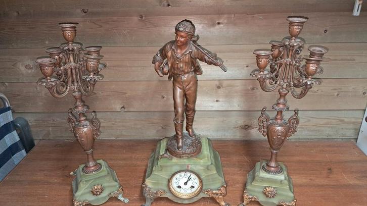 Frans klokkenstel, Antiek en Kunst, Antiek | Klokken, Ophalen of Verzenden