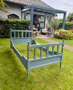 SALE! ANTIEK OLD BLEU LEDIKANT MET LATTENBODEM., Ophalen of Verzenden, Minder dan 140 cm, Lattenbodem