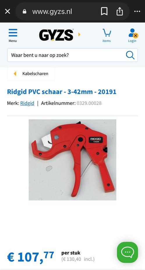 Rothenberger ROCUT PS-26/42 kunststofpijpschaar pvc knipper, Doe-het-zelf en Verbouw, Gereedschap | Handgereedschap, Gebruikt