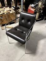 Retro Leren stoelen KFF 4x, Ophalen, Gebruikt, Zwart, Vier