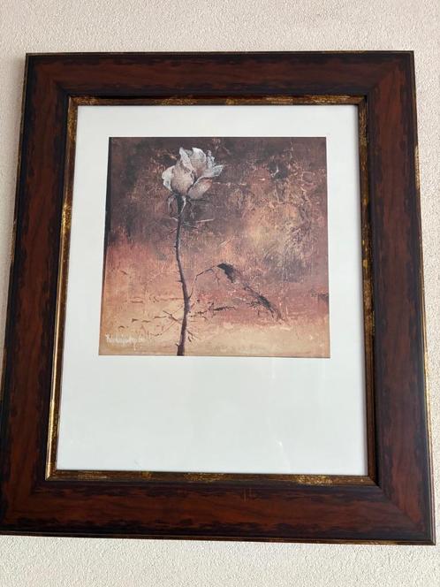 Heleen Vriesendorp - Roze roos "Alone 1 en 2" MET LIJST, Antiek en Kunst, Kunst | Litho's en Zeefdrukken, Ophalen