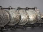 Zilveren Wilhelmina dubbeltjes armband nr.645, Sieraden, Tassen en Uiterlijk, Antieke sieraden, Armband, Ophalen of Verzenden
