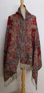 Batik/ethnische mooie wijnrood/zwarte sjaal, Verzenden, Zo goed als nieuw, Maat 42/44 (L), Sjaal