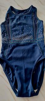 Blauw turn pakje met oogverblindende Mix van kristallen., Sport en Fitness, Turnen, Blauw, Zo goed als nieuw, Turnpak(je), Kindermaat 122 t/m 140