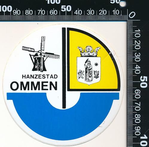 Sticker: Hanzestad Ommen, Verzamelen, Stickers, Zo goed als nieuw, Bedrijf of Vereniging, Verzenden