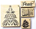 Keuze uit 4 stempels Kerst Boom Muziek van Magenta Posthumus, Ophalen of Verzenden, Zo goed als nieuw, Houten stempel