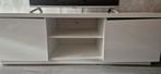 Hoogglans wit TV meubel + tafel - gratis afhalen, Kunststof, Gebruikt, 100 tot 150 cm, Ophalen of Verzenden