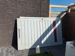 2 Houten Poorten - 134,5 x 214 cm, Ophalen, Gebruikt, 120 cm of meer, Buitendeur