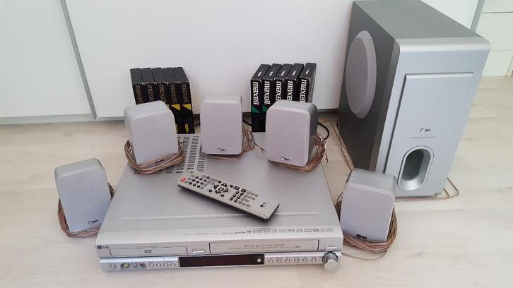LG Home cinema 5.1 DVD + VHS video combi, Audio, Tv en Foto, Home Cinema-sets, Gebruikt, Dvd-speler, 5.1-systeem, 70 watt of meer