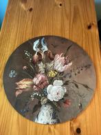 Schilderij Bloemen Rond 55cm,zie foto’s.    (Ophalen), Huis en Inrichting, Woonaccessoires | Schilderijen, Tekeningen en Foto's
