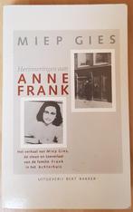 Herinneringen aan Anne Frank - Miep Gies, Gelezen, Ophalen of Verzenden, 20e eeuw of later, Miep Gies