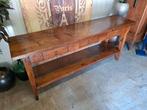 Klassieke  geleefde teakhouten sidetable, wandconsole, halta, Ophalen, Zo goed als nieuw, 25 tot 50 cm, Rechthoekig