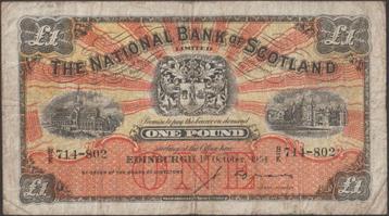 Schotland 1 pound 1954 gebruikt p.258c (nr 101) beschikbaar voor biedingen