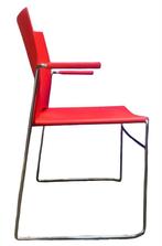 Stapelstoelen rood, Metaal, Gebruikt, Ophalen, Rood