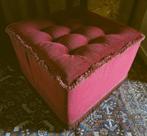 Vintage boho fluwelen gecapitonneerde poef met franjes, Ophalen
