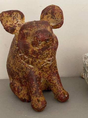 Vintage beeldje varken. Terracotta beeld. Zuid Amerika.     beschikbaar voor biedingen
