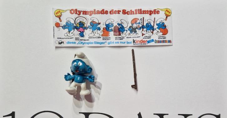 ZEER zeldzame Ferrero Smurf met Stelten - Peyo 1983 EL 3, Verzamelen, Smurfen, Zo goed als nieuw, Poppetje, Figuurtje of Knuffel