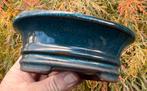 Bonsai schaal ovaal blauw tinten geglazuurd 15,3x11,5x5,4, Tuin en Terras, Bloempotten, Ophalen of Verzenden, Zo goed als nieuw