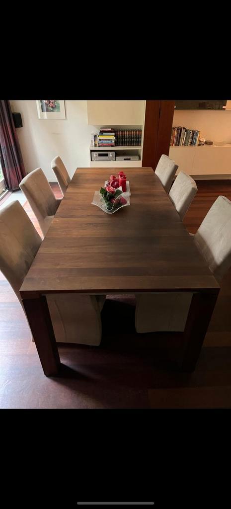 Leolux Eettafel met Stoelen Mooie Leolux eettafel met stoele, Huis en Inrichting, Tafels | Eettafels, Gebruikt, 50 tot 100 cm