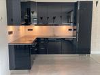Hoogglans zwarte keuken te koop, Ophalen, Gebruikt, Zwart, Hoekkeuken