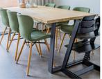 Eettafel (200x100) + 6 stoelen (Leen Bakker – Helgum), Huis en Inrichting, Ophalen of Verzenden, Zo goed als nieuw