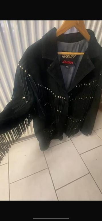Westernjas suede zwart vintage beschikbaar voor biedingen