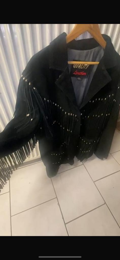 Westernjas suede zwart vintage, Kleding | Heren, Jassen | Winter, Zo goed als nieuw, Maat 56/58 (XL), Zwart, Ophalen of Verzenden