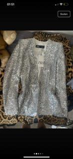 Zara Glitter Blazed Top Zilver, Kleding | Dames, Zara, Nieuw, Ophalen of Verzenden, Jasje