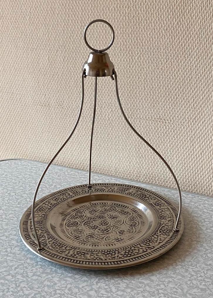 Turks dienblad met hengsel, Huis en Inrichting, Woonaccessoires | Dienbladen, Gebruikt, Metaal, Rond, Ophalen of Verzenden