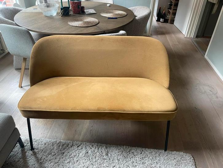 BePureHome Vogue eetbank – fluweel honinggeel – NP €429, Antiek en Kunst, Antiek | Meubels | Stoelen en Banken, Ophalen