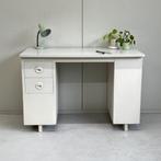 Vintage bureau werkplek buro met vakkenkastje & lades hout, Ophalen, Gebruikt, Onbekend, Onbekend